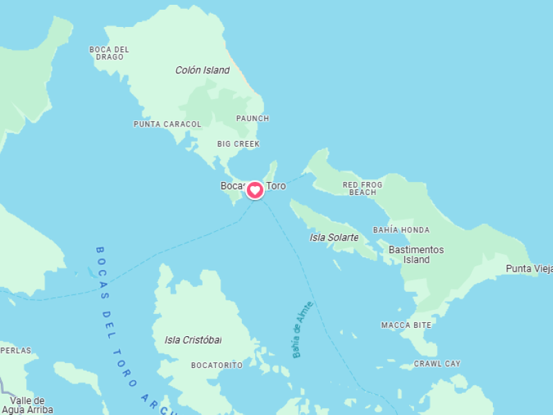 Map of Bocas del Toro region